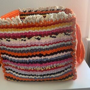 Rag Rug Colorful Woven Large Storage Basket/Tote